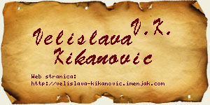 Velislava Kikanović vizit kartica